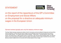 CCC statement on the report of the rapporteurs of the EP’s Committee on Employment and Social Affairs on the proposal for a directive on adequate minimum wages in the European Union