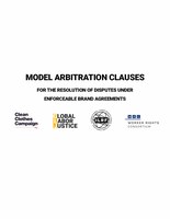 MODEL ARBITRATION CLAUSES FOR THE RESOLUTION OF DISPUTES UNDER ENFORCEABLE BRAND AGREEMENTS