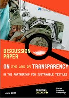 Discussion paper on (the lack of) transparency in the Partnership for Sustainable Textiles