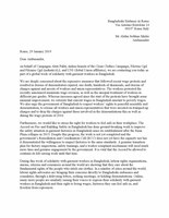 Letter to the Embassy of Bangladesh in Italy - 20190129