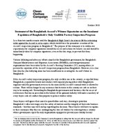 Statement of the Bangladesh Accord Witness Signatories on the Imminent Expulsion of the Only Credible Factory Inspection Program in Bangladesh