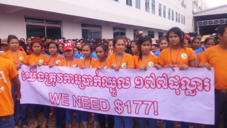 Cambodian workers call for US$177