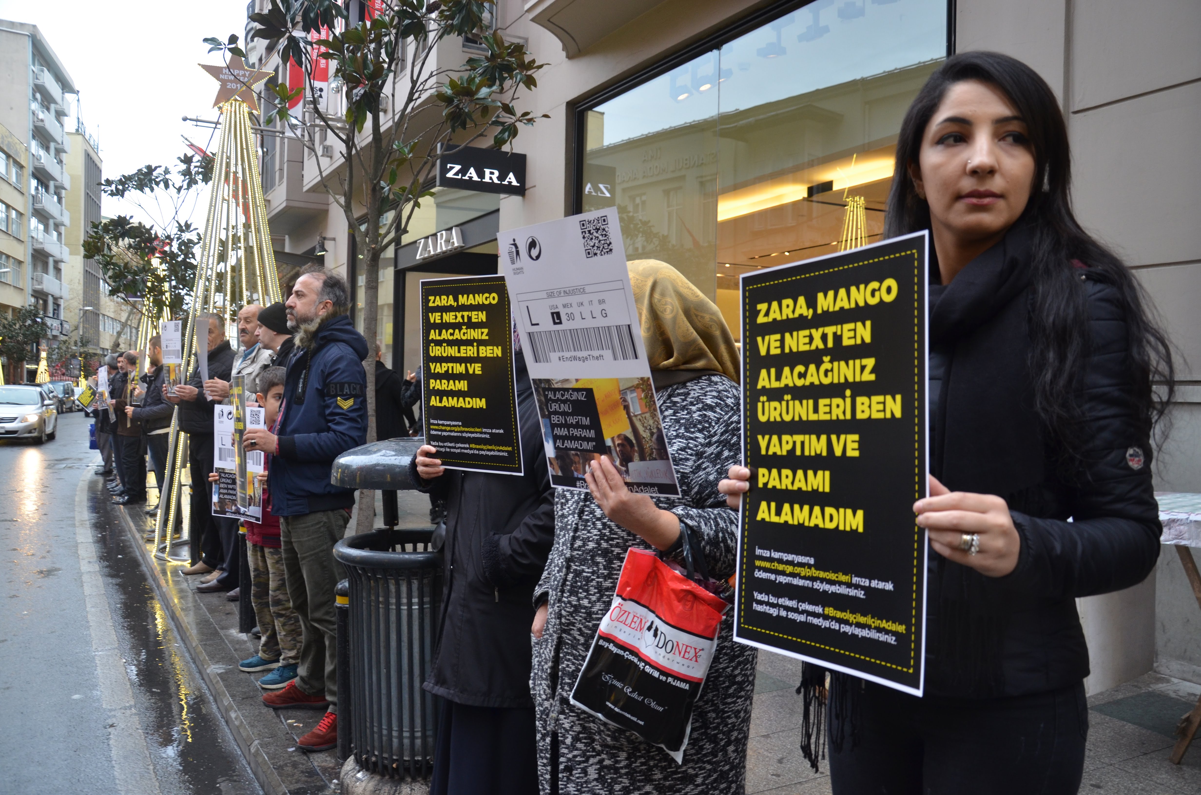 Turkish Bravo workers at Zara store in istanbul