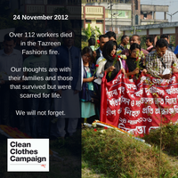 Clean Clothes Campaign statement on five years anniversary of Tazreen Fashions fire