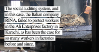Faulty Pakistan factory audit: Italian social auditor RINA yet again disregards families harmed by textile factory fire