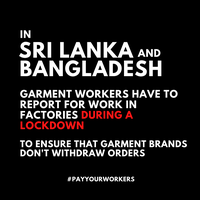 Over 50 organisations call on brands, governments and employers in Bangladesh and Sri Lanka to keep workers safe